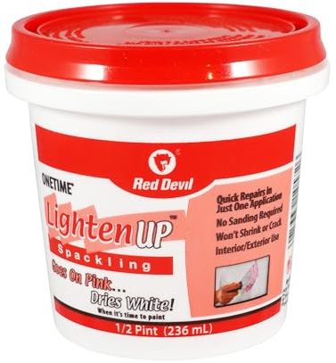 Red Devil 0572 ONETIME Lighten Up Lightweight Spackling, 1/2 Pint