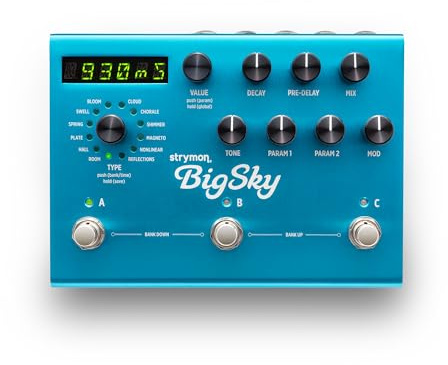 Strymon Big Sky Hall Reverbs Gitarreffektpedal, Blå, En Storlek