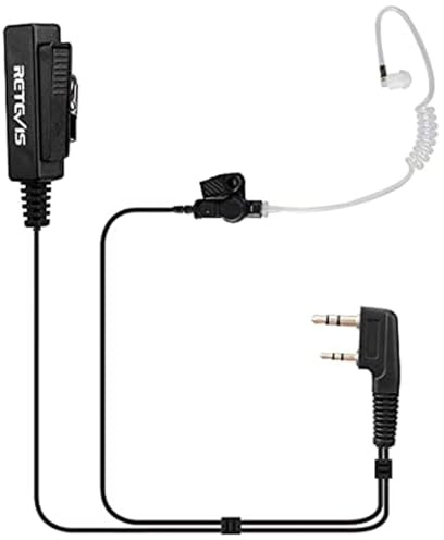Retevis Walkie Talkie Earpiece with Mic 2 Pin Covert Acoustic Tube Secret Service Earpiece for Retevis H777 H777H RT22 RT68, Compatible with Baofeng BF-888S, Kenwood Walkie Talkies(1 Pack)
