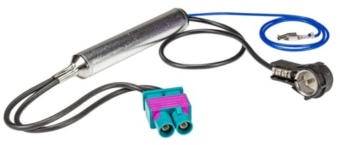 tomzz Audio 1503-008 Doppel Fakra Antennenadapter mit Phantomeinspeisung kompatibel mit Audi Seat Skoda VW Citroen Peugeot Opel auf ISO