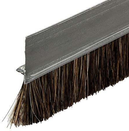 Gedotec Anti-Courant d'air pour Portes | Longueur: 2 m | 1 Pièce - Joint-Brosse | Joints de Sol à Visser avec Garniture en CRIN de Cheval | Joint-Brosse pour Portes Étanchéité aux Courants d'air