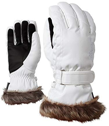 Ziener Damen KIM lady glove Ski-handschuhe / Wintersport |warm, atmungsaktiv, weiß (white), 8.5