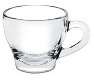 Borgonovo Ischia Lot de 6 petites tasses en verre transparent avec poignée, pour bar, café