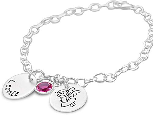 Taufarmband Mädchen mit Gravur Taufgeschenk personalisiert SCHUTZENGELCHEN 2.0 925 Silber Armband Taufe Taufschmuck