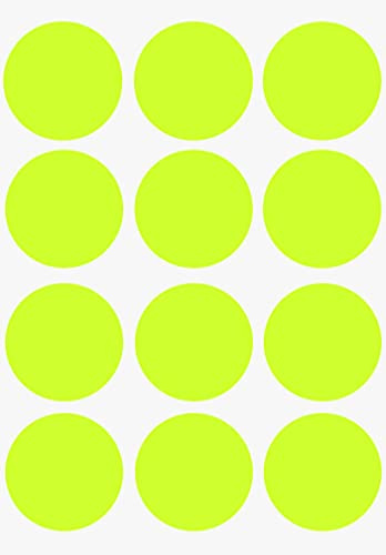 Klebepunkte Neon Gelb 38 mm Aufkleber – Sticker zur Farbcodierung Größe 3,8 cm Etiketten 180 Vorteilspack von Royal Green