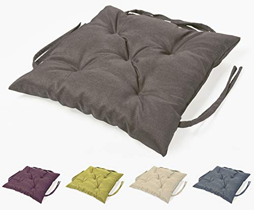 sunnypillow Stuhlkissen Outdoor, Indoor - 50 x 50 x 12 cm - Auflage für Stühle, Bänke in Haus und Garten - Sitzkissen für Paletten - Stuhlauflage, Gartenkissen für Gartenmöbel - Kissen Anthrazit