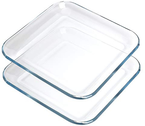 FOYO Tempered Glass Dessert Plates/Dinner Plates Rectangle Plates Set