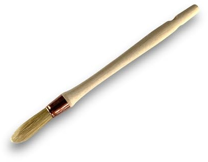 Kibros Lot 10 pinceaux de Pouce rechampir Soie Blanche Ø 15 mm | Brosse ronde en soie blanche idéale pour peinture rénovation volets moulures plinthes et angles.