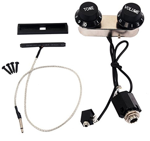 Alnicov Violin Pickup Piezo Transducer Bridge Set with Tone Volume Knobs for Guitar Violin Parts