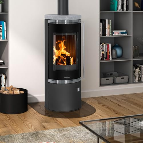 Oranier 5900 22 Arena 2.0 Kaminofen Stahl Schwarz mit Abdeckplatte Speckstein/A+