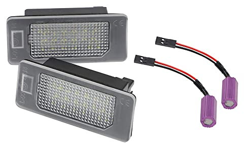 AUTO-STYLE Satz LED Nummerschildbeleuchtung kompatibel mit Skoda Octavia III/Fabia III/Kodiaq/Rapid/Superb III/Yeti