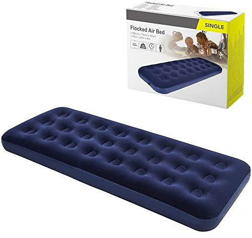 Crystals Single Airbed, Blow Up Camping Air Bed, Single Inflatable Air Bed Mattress, Waterproof Camping Mattress, Flocked Non-Slip, Quick Inflatable Air Mattress for Indoor & Outdoor Adults & Kids