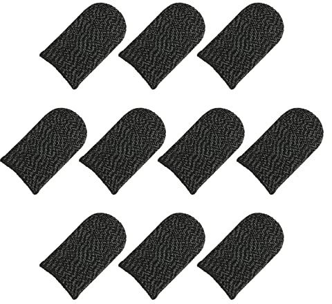 sourcing map Mobile Gaming Finger Sleeve Controller Finger Thumb Sleeve Gloves Grey/Black, Copper Fiber Anti-Sweat Breathable, for Mobile Phone Game, Pack of 20