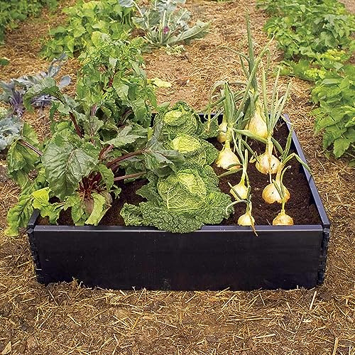 Grow-It-All Garden Raised Flower Bed Kit 230L Capacity Perfect 1m x 1m with 25cm High Panels Easy Assembly 100% Recycled Material Expandable Vertical Design (One Raised Bed Kit)