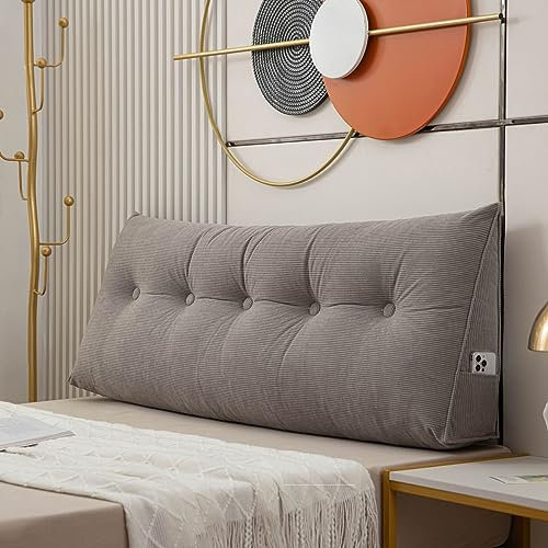 Triangular Headboard Cushion - 80x50x20cm Soft Large Comfy Reading Pillows for Beds Sofas - Back Lumbar Bolster Support Pillow - Bedroom Wedge Cushions