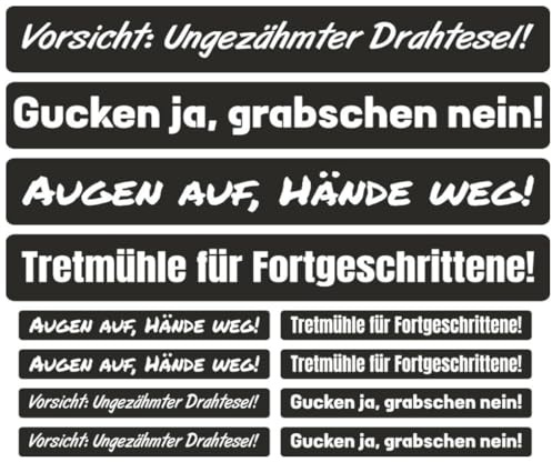 Samunshi® 12x Aufkleber Sprüche Set - Für Auto Motorrad Fahrrad Helm - Autoaufkleber Sticker Tuningaufkleber Laptop Notebook