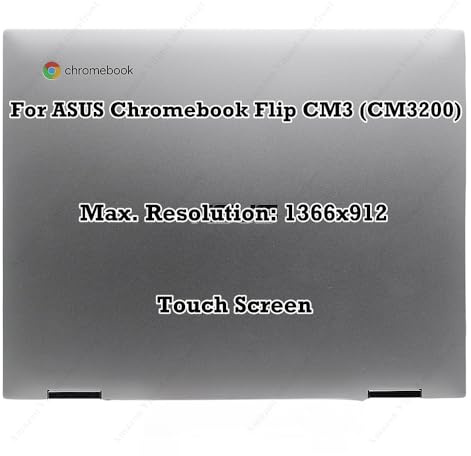 toplcdled Sliver 12 Replacement for ASUS Chromebook Flip CM3 CM3200 HD 1366x912 LCD LED Screen Touch Panel Assembly Display Complete