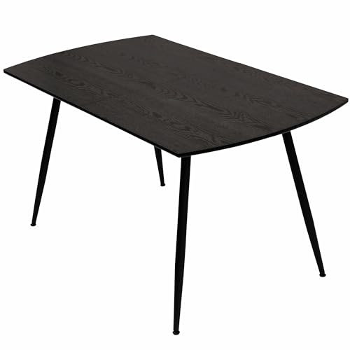 TRISENS Sabina - Tavolo da pranzo allungabile 140-180 x 80 cm, 6-10 persone, con struttura in metallo, per cucina, sala da pranzo, effetto legno, colore: Nero