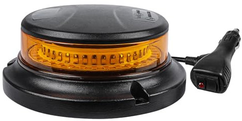 AOHEWEI Luz LED de advertencia ámbar, 8 intermitentes y 2 patrones giratorios 12/24 V 36 piezas de lámpara estroboscópica LED con base magnética para vehículos autobuses escolares tractores camiones