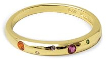 SINGULARU - Anillo Colors Space. Plata de Ley con Acabado Baño en Oro de 18 Kt. Joyas para Mujer. Talla 10