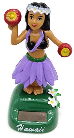 dzqad Solar Wackelfiguren Tanzende Solarfigur hu la Girl Hawaii Mädchen Solar Wackel Figur Tanzende Solarfigur Hawaii Solarbetrieben Tanzende Figur Für Fensterbank Auto Büro (E)