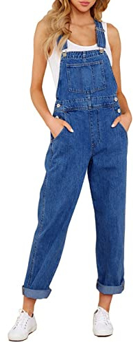 Vetinee Combinaison Femme Jean Salopette Jean Femme Cody Bleu Taille Medium Convient aux tailles 38 à 40 de l'EU