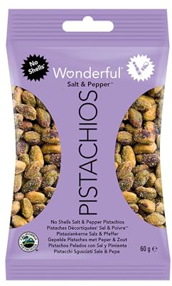 Wonderful Pistachios - Pistaches décortiquées poivre et sel 10 x 60gr