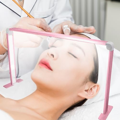LED Maniküre Lampe, Schreibtischlampe für Nägel Halbmond Form, 3 Farbtemperaturen 4000-6500K, Dimmbar Helligkeit Für Lash Tech, Tattoo, Augenbrauen(Rose Pink)