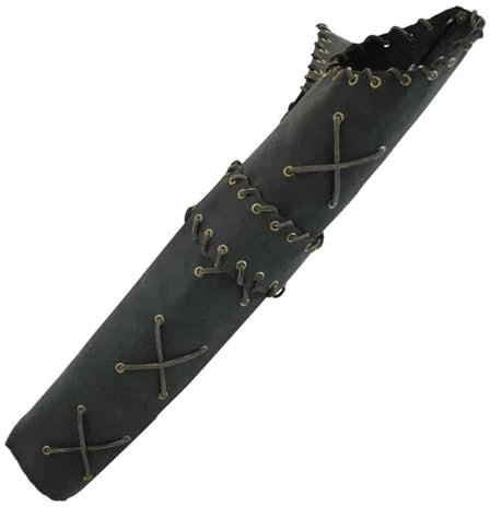 CHUDOU Pfeilköcher, mittelalterliches Retro-Bogenschießen, Kunstleder, geschnürt, Schulterrücken, Pfeilhalter, handgefertigte Tasche, traditionelle Steampunk-Niete, Pfeiletui for Jagdzubehör
