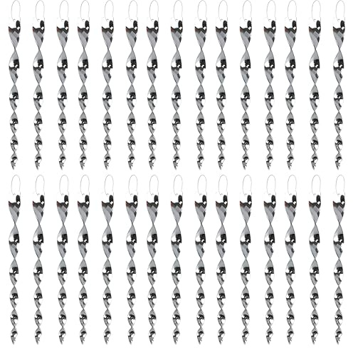 KOKMEYA Lot de 30 dispositifs réfléchissants effrayants pour oiseaux - Tiges en plastique argenté à suspendre - Effrayant efficacement les oiseaux pour l'extérieur pour éloigner les pics, les pigeons