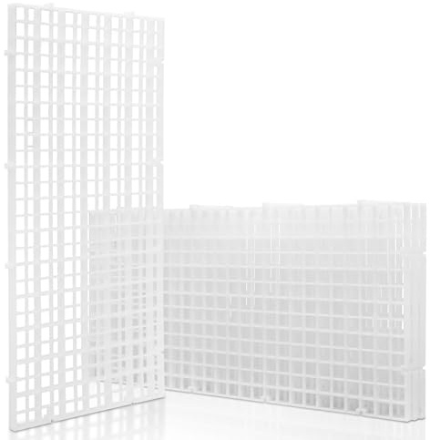 LINLAN 4 Pezzi 15 x 30 cm(5.9x11.8in) Griglia per Acquario in plastica, divisore per Acquario, per filtrare e Proteggere Il Fondo Fai da Te (Colore Bianco, Senza accessor)