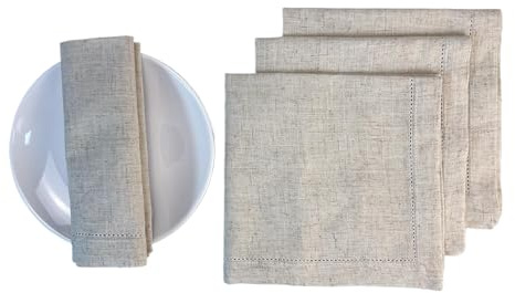 Stoffservietten 6er Set Baumwoll Leinen Waschbar Wiederverwendbare mit Hohlsaum Servietten Stoff Tischsets Tischdekoration für Partys Weihnachten Geburtstag Hochzeit Küche (Grau, 45 x 45 cm)