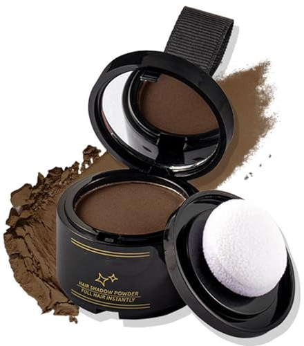 MEITREND Instantly Hairline Shadow Powder, Dark Brown, Waterproof & Quickly Cover Grey Hair, Hair Makeup Powder, Concealer Grey