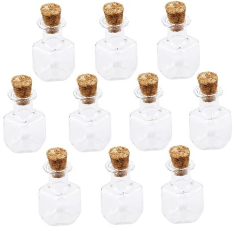 HOLIDYOYO Bottiglie Cubiche in Sughero Confezione Da 20 Piccoli Barattoli Bottiglie Artigianali Per Decorazioni