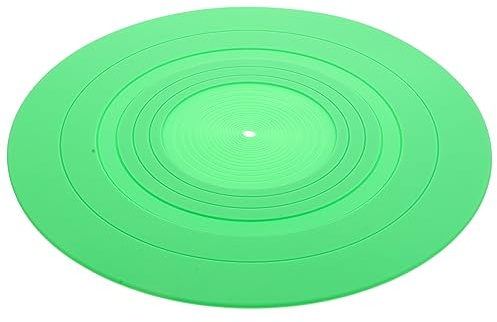 ibasenice Antistatische Silikon Plattenspielermatte Grün als Slipmat Plattenspieler Schutzpolster für Vinyl Schallplatten Passend für Turntable und Record Player