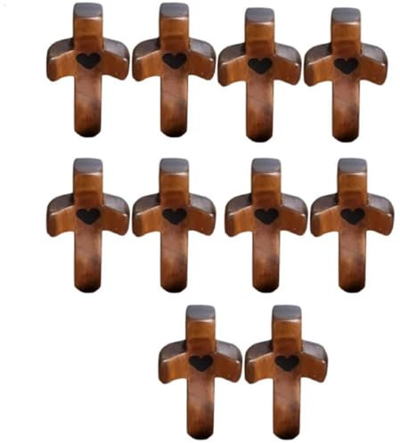 Niesel Carved Wooden, Wooden Crucifix Comfort Holding, 10 Hand Carved Wooden Love, Pocket Small Size Handheld Christian Prayer, Fingertip Stress Relief Pocket Small