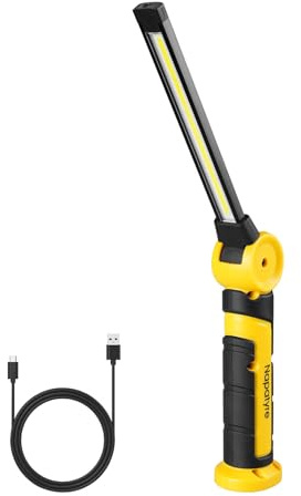 Napatyre LED Torch Rechargeable, 4000mAh Rechargeable Work Light with 120° Rotate & Magnetic Base, 1000 Lumens Portable Inspection Lamp 3 Modes Mechanic Light for Home Work Emergnecy Use (1 Pack)