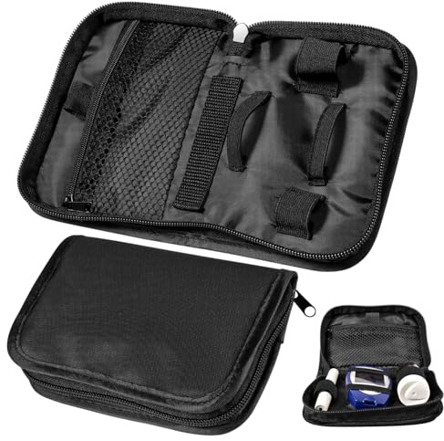 ERINGOGO 2pièces De Rangement Pour Lecteur De Glycémie Étui De Protection Portable Pochette Pour Appareil à Glycémie Adapté Pour Voyages Et Maison