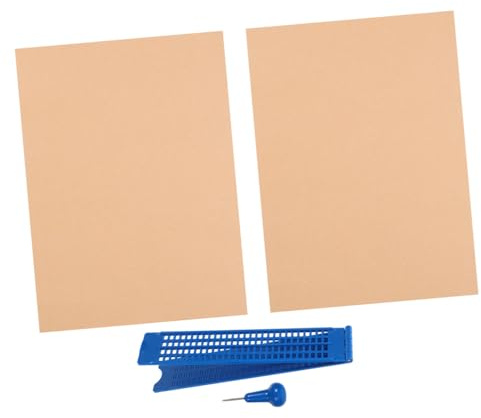 Tavola per Scrittura Braille in Plastica Blu 27 Righe 30 Caselle Penna | Kit di Scrittura Braille Riutilizzabile, Kit per Non Vedenti, Strumenti per Braille