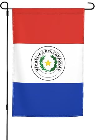 TYUMH Bandera de Paraguay impresa para jardín, bandera decorativa de 12 x 18 pulgadas para uso en patios, jardines, macetas y balcones