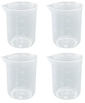 4 Pcs Small Measuring Jug, 100ml Transparent Measuring Cups Graduat Beaker,Measure Cups for Lab Household Kitchen Cooking Baking Measure/re-usable