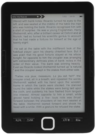 Annadue E-Book-Reader, Tragbarer 6-Zoll-E-Reader mit Augenfreundlichem Bildschirm, 8 GB Speicher, Anpassbare Schriftarten, Texthervorhebung, Unterstützt PDF EPUB MOBI, Leicht Zum Lesen