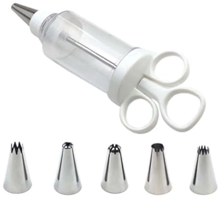 spritstyllar tårta Glasyrpistol Cupcake Decorating Tool Kakspritsningssats med 5 spritsmunstycken for kakkräm Cupcake Decorating DIY spritsmunstycken