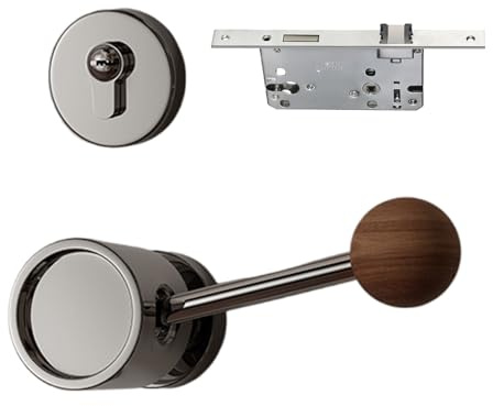 Genérico Pomo De Puerta Interior Con Cerradura - Manilla De Palanca Para Privacidad Silenciosa Sin Llave - Pomos De Puerta Con Bloqueo Interior,para Habitación Baño Entrada Garaje Seguridad