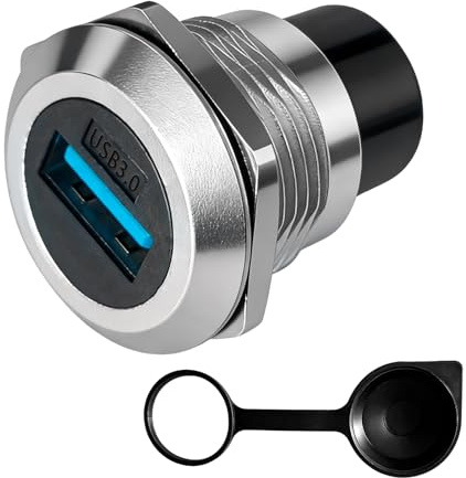 Dargkwn Prise USB 3.0 Étanche IP65 Voiture Bateau – Adaptateur Panneau Encastrable 5Gbps Robus