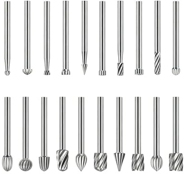 20PCS Punte per Fresatrice Rotativa In Acciaio Rapido Hss, Punte per Legno, Frese per Legno, Punte da Trapano per Legno, Punte Compatibili con Utensili Rotanti per Intaglio, Foratura e Progetti Fai Da