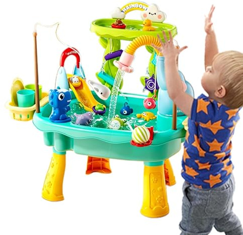 Tavolo Acqua Bimbi, Giocattolo Da Con Pompa Elettrica, Giocattolo Acquatico Da Esterno, Per Bambini Prescolari Cortile Patio Spiaggia Campeggio Asilo Casa Bagno Sala Giochi Vacanze Compleanno