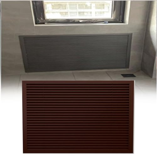 60 Cm Cabinet Vent Cover Grill for Home, Aluminum Alloy Louvre Radiator Cover with 45° Tilt Blades, Wall Radiator Shelf White Black Gray Brown(Dark Brown,L 60 CM)