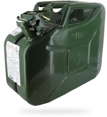 Jerrican 10L - Jerrican Métal - Verrouillage à Goupille - Traitement Intérieur Antirouille - Norme UN Transport de Matières Dangereuses