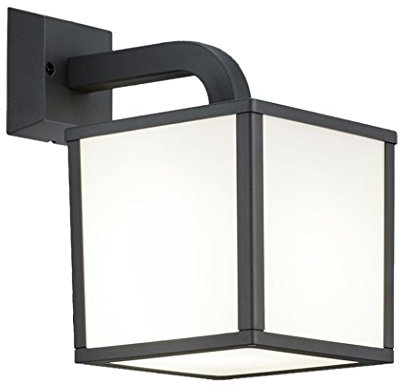 Trio Leuchten LED Aussenwandleuchte 221560142 Cubango, Aluminiumguss, anthrazit, Schirm Acryl weiß, inkl. 1 x E27 5 Watt